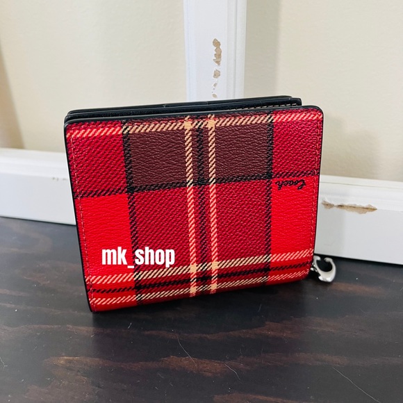 COACH Tartar Plaid Print Snap Wallet - Picture 4 of 16